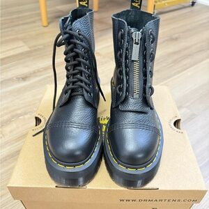 Dr. Martens Black Combat Boots with Chunky Sole